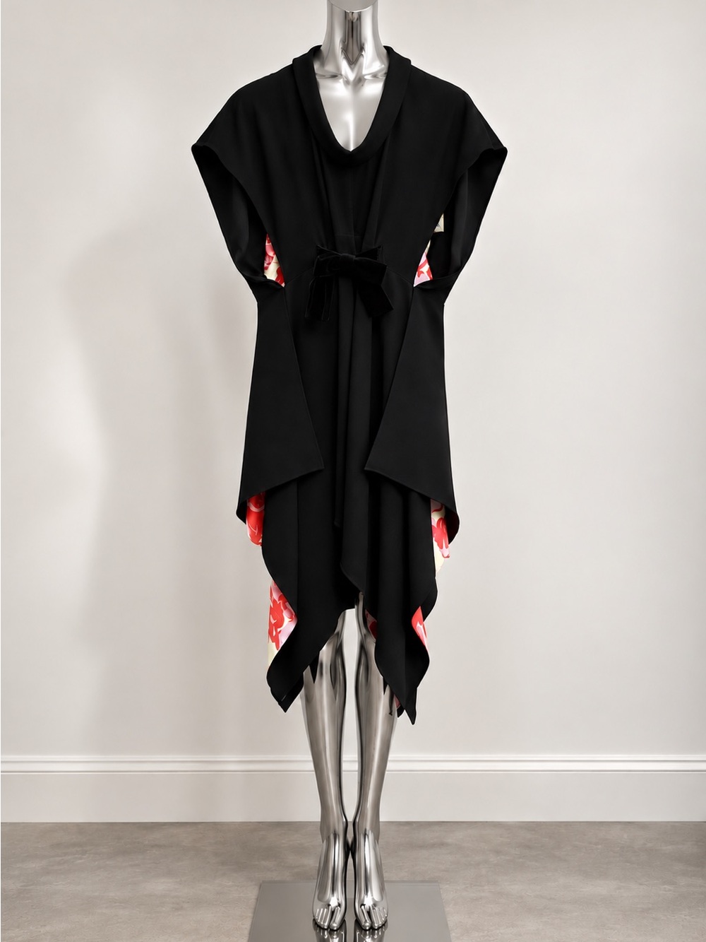 Balenciaga Paris Nicolas Ghesquière Black Wool & Silk Convertible Dress.